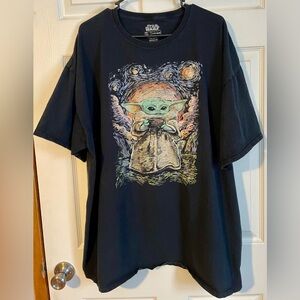 3XL Star Wars Baby Yoda Grogu-Black T-Shirt